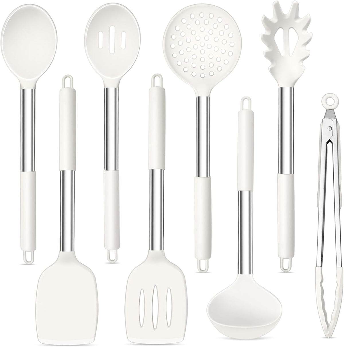 Kitchen Utensils Set of 8, Silicone Utensils Kitchen Tools Set