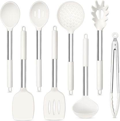 Kitchen Utensils Set of 8, Silicone Utensils Kitchen Tools Set