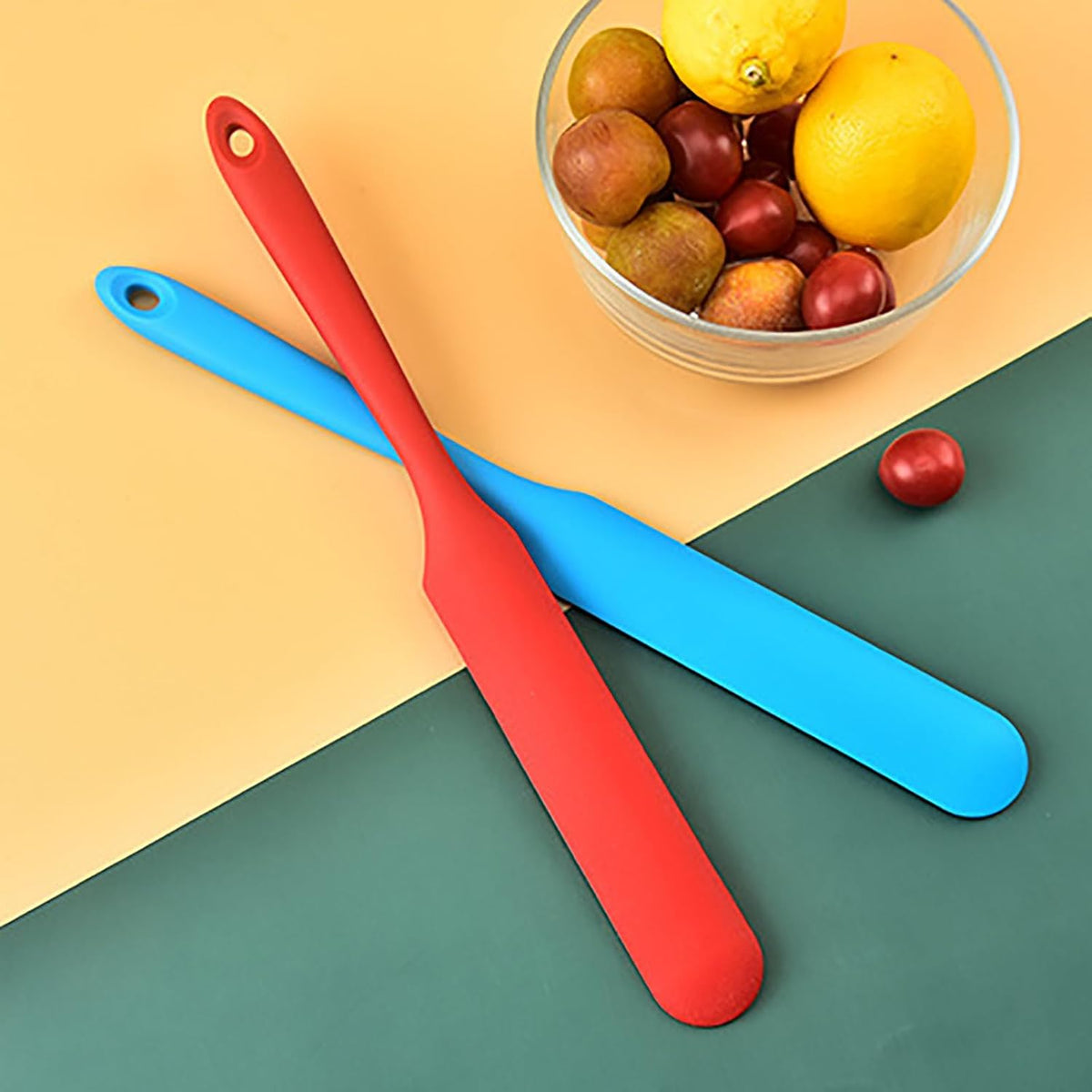 4 Pcs Silicone Jar Spatula Set - Long Handle Sourdough Scraper, Skinny Spatula for Jars, Bottles, and Containers, Non-Stick Heat Resistant Cake Cream Spatulas