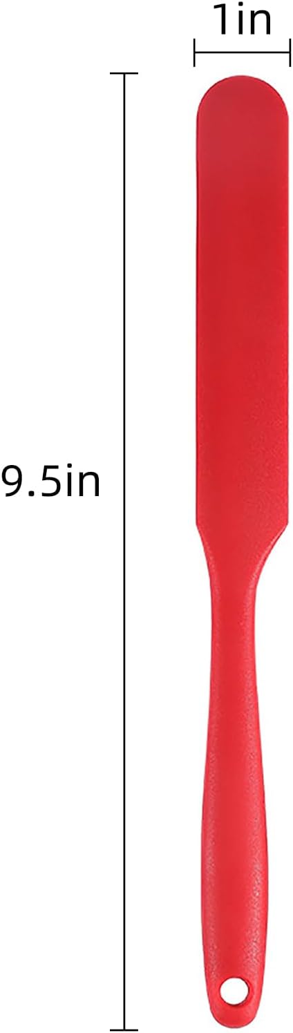 4 Pcs Silicone Jar Spatula Set - Long Handle Sourdough Scraper, Skinny Spatula for Jars, Bottles, and Containers, Non-Stick Heat Resistant Cake Cream Spatulas