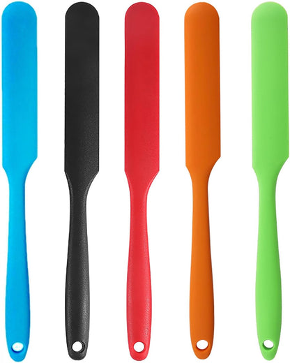 4 Pcs Silicone Jar Spatula Set - Long Handle Sourdough Scraper, Skinny Spatula for Jars, Bottles, and Containers, Non-Stick Heat Resistant Cake Cream Spatulas