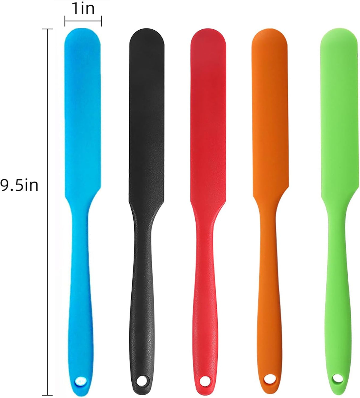 4 Pcs Silicone Jar Spatula Set - Long Handle Sourdough Scraper, Skinny Spatula for Jars, Bottles, and Containers, Non-Stick Heat Resistant Cake Cream Spatulas