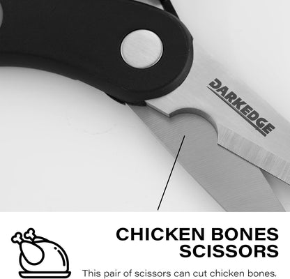 Heavy Duty Kitchen Scissors with Magnetic Holder Magnetic Shears for Fridge, Kitchen Shears Magnet Sheath Food Scissors Set for Meat Poultry Cooking BBQ Vegetables, White