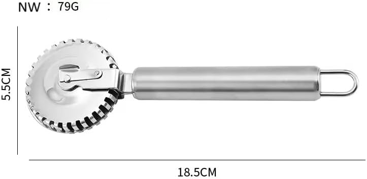 MyHoome Ravioli Cutter with 430 Stainless Steel Wheel, Ideal for Cutting, Sealing, and Crimping Fresh Pasta, Pastry Dough, pierogi and dumplings, multi pastry cutter, pastry cutter crimper. Silver.