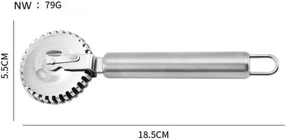MyHoome Ravioli Cutter with 430 Stainless Steel Wheel, Ideal for Cutting, Sealing, and Crimping Fresh Pasta, Pastry Dough, pierogi and dumplings, multi pastry cutter, pastry cutter crimper. Silver.
