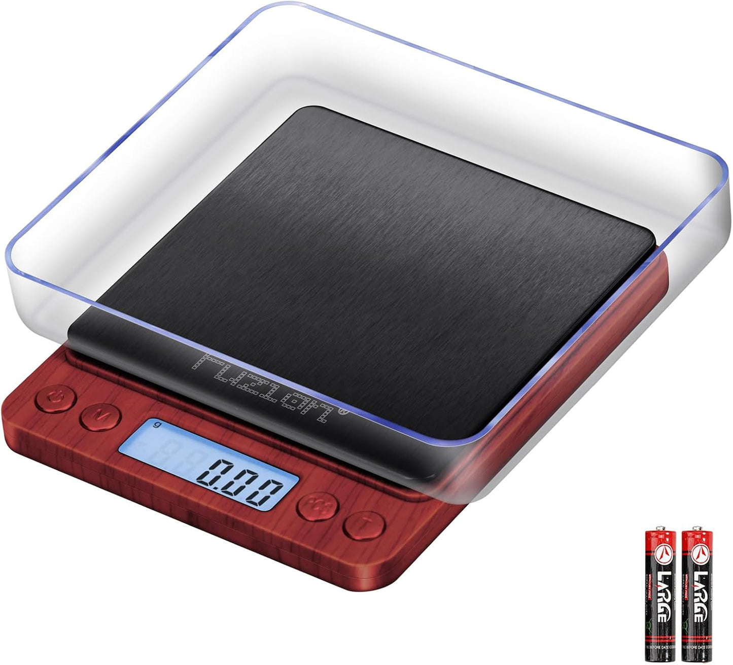Digital Gram Scale .01 Gram Accuracy, 500g Small Jewelry Scale | Small Kitchen Food Scale with 2 Trays for Herb, Powder, Coffee, Gold, Coin - Weight Gram and Oz