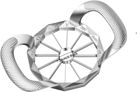 Stainless Steel 12-Blade Apple Corer & Slicer - kitchen tool cores, slices, and pits apples in one motion for perfect wedges, ideal for baking, salads, and healthy snacks.