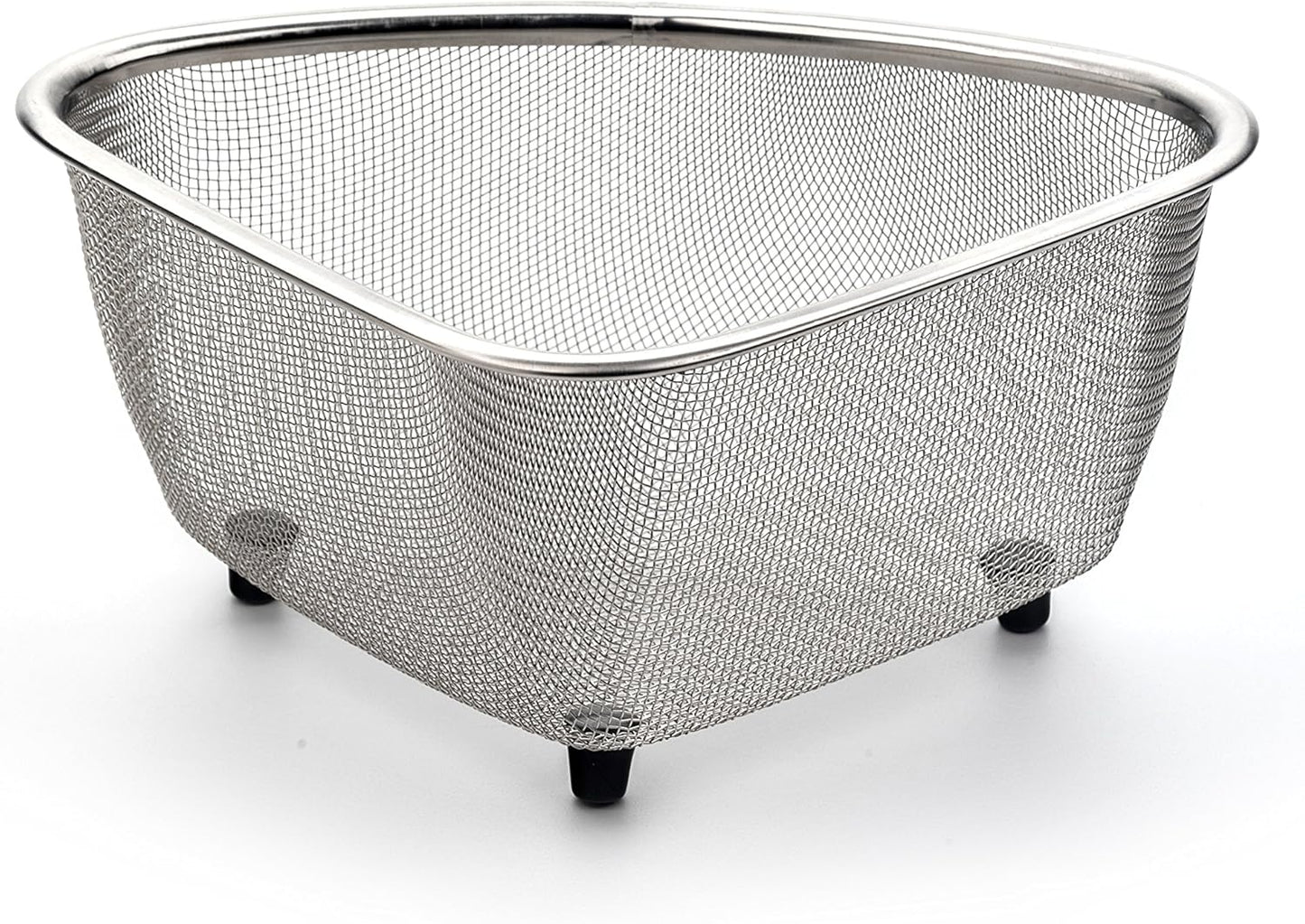 Endurance® In-Sink Mesh Colander Strainer Basket, 3 Quart | Organize Sponges, Collect Food Scraps | Dishwasher Safe | Small Corner Basket | Steaming, Draining & Rinsing