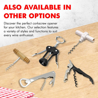 Select Bottle Opener and Corkscrew, 5.5 inches in length, Nickle Plated