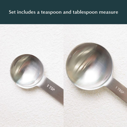 Stainless Steel Measuring Spoon/Scoop Matcha Set - 2g (1 teaspoon) and 6g (1 table spoon) Serving Of Matcha Powder