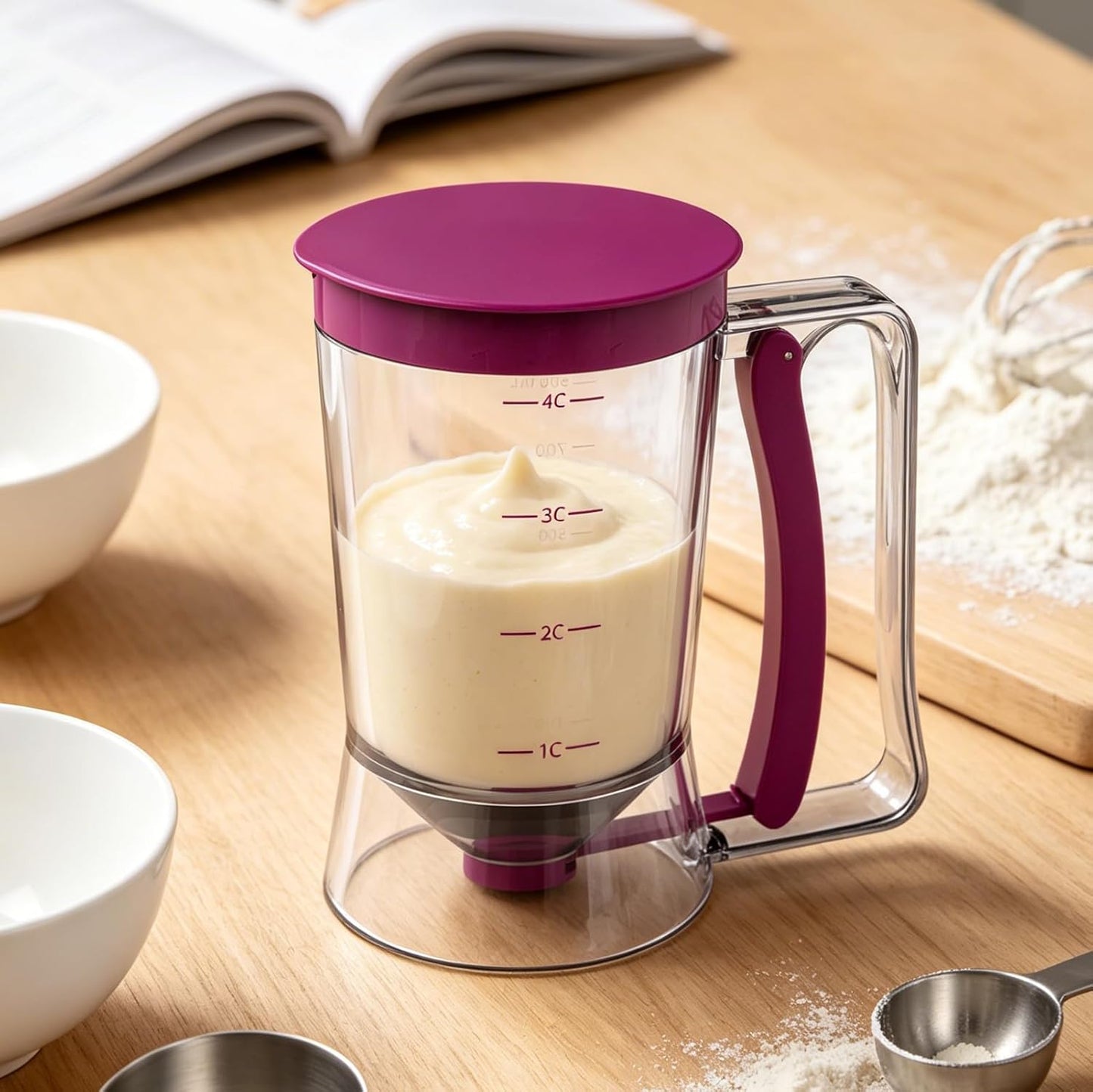 Pancake Cupcake Batter Dispenser - Perfect Baking Tool for Cupcakes Waffles, Muffin Mix, Crepes, Cake or Any Baked Goods