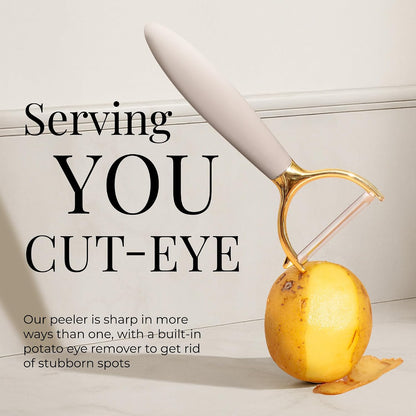Beige and Gold Kitchen Utensils Set