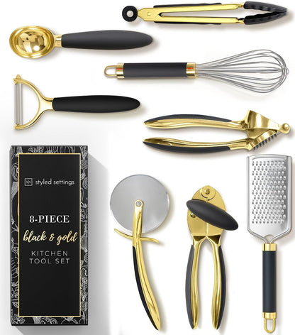 Beige and Gold Kitchen Utensils Set