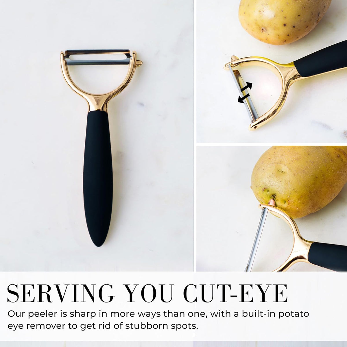 Beige and Gold Kitchen Utensils Set