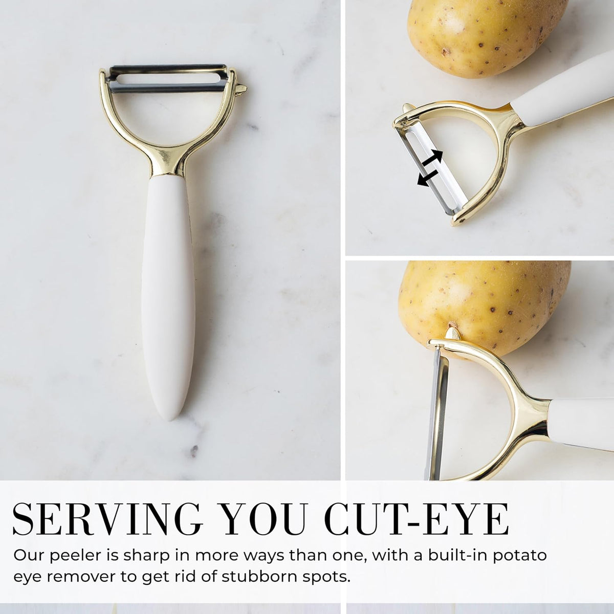 Beige and Gold Kitchen Utensils Set