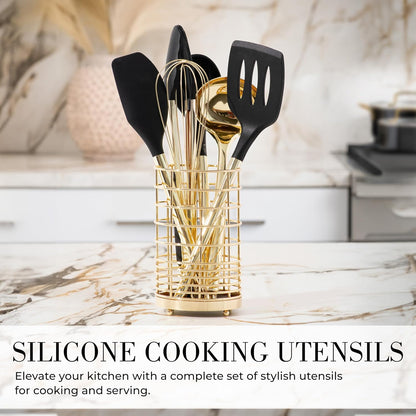 Beige and Gold Kitchen Utensils Set