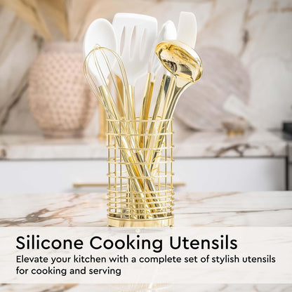 Beige and Gold Kitchen Utensils Set