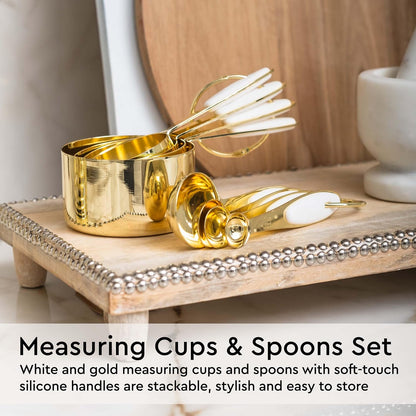 Beige and Gold Kitchen Utensils Set