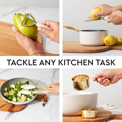 Beige and Gold Kitchen Utensils Set