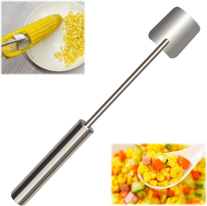 Corn Cob Stripper，2026 NEW Long Handle Stainless Steel Corn Stripping Too，Corn on the Cob Remover, Fast and Safe, Suitable for Home Kitchens, Restaurant Chefs, Outdoor Dining Enthusiasts