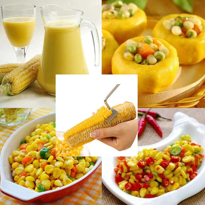 Corn Cob Stripper，2026 NEW Long Handle Stainless Steel Corn Stripping Too，Corn on the Cob Remover, Fast and Safe, Suitable for Home Kitchens, Restaurant Chefs, Outdoor Dining Enthusiasts
