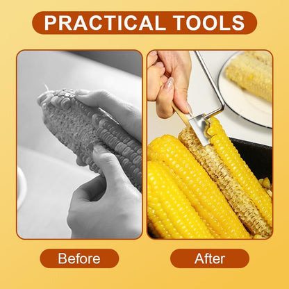 Corn Cob Stripper，2026 NEW Long Handle Stainless Steel Corn Stripping Too，Corn on the Cob Remover, Fast and Safe, Suitable for Home Kitchens, Restaurant Chefs, Outdoor Dining Enthusiasts