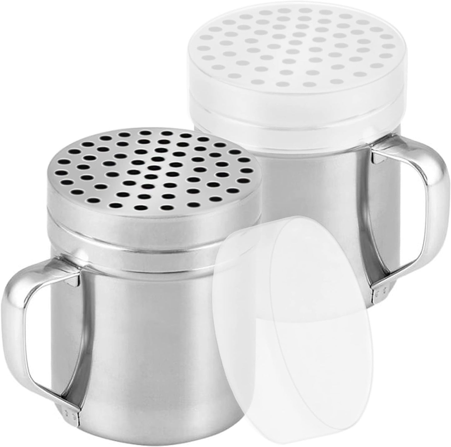 CUSINIUM 14oz Metal Parmesan Cheese Shaker with Large Holes - With Handle - Chili Flakes Dispensers - Pizza Shaker | Style: Coarse