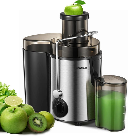 Juicer Machines for Whole Fruit and Vegetables, 3 Speed Setting | 400W Motor (MAX Power 800W) Centrifugal Extractor includes Cleaning Brush plus Recipe Book, Ideal Beginners Quick Daily Use