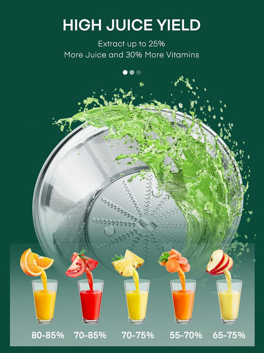 Juicer Machines for Whole Fruit and Vegetables, 3 Speed Setting | 400W Motor (MAX Power 800W) Centrifugal Extractor includes Cleaning Brush plus Recipe Book, Ideal Beginners Quick Daily Use
