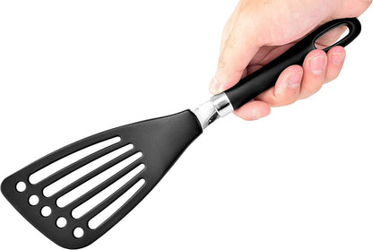 Nylon Spatula Slotted Turner Fish Turner Kitchen Utensils 12" | Seki Japan Right Handed Nylon Spatula Wide Thin
