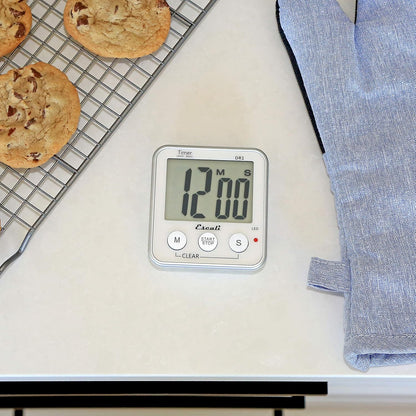 Extra Large Display Digital Kitchen Timer with Clock Mode, Recall Timer Magnetic Back