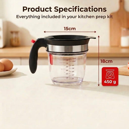 Premium Fat Separator Gravy Bacon Grease Saver With Strainer Jug Cup Oil For Cooking Bottom Release Skimmer Mince Tool Pan Turkey Separating