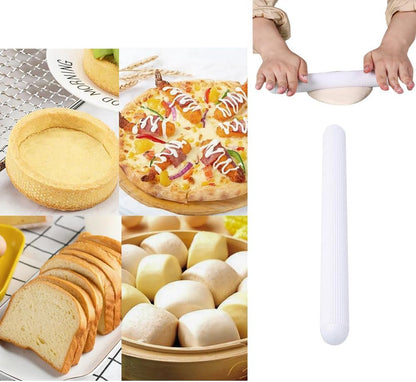 2 Pack Plastic Rolling Pin with Textured Design Non Stick Dough Roller Lightweight Rolling Pins for Baking Pizza Pies Pastry Cookies Bread Pan Loaf Cinnamon Rolls Buns Sourdough Cake Fondant