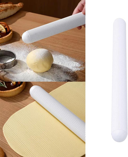 2 Pack Plastic Rolling Pin with Textured Design Non Stick Dough Roller Lightweight Rolling Pins for Baking Pizza Pies Pastry Cookies Bread Pan Loaf Cinnamon Rolls Buns Sourdough Cake Fondant