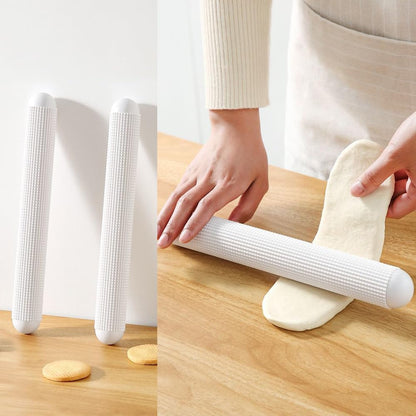 2 Pack Plastic Rolling Pin with Textured Design Non Stick Dough Roller Lightweight Rolling Pins for Baking Pizza Pies Pastry Cookies Bread Pan Loaf Cinnamon Rolls Buns Sourdough Cake Fondant