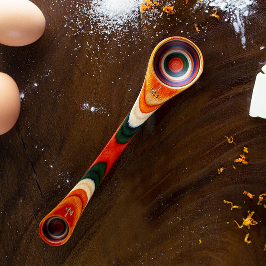 Baltique Marrakesh Collection 2 in 1 Wooden Measuring Spoon with Tablespoon and Teaspoon Measurements