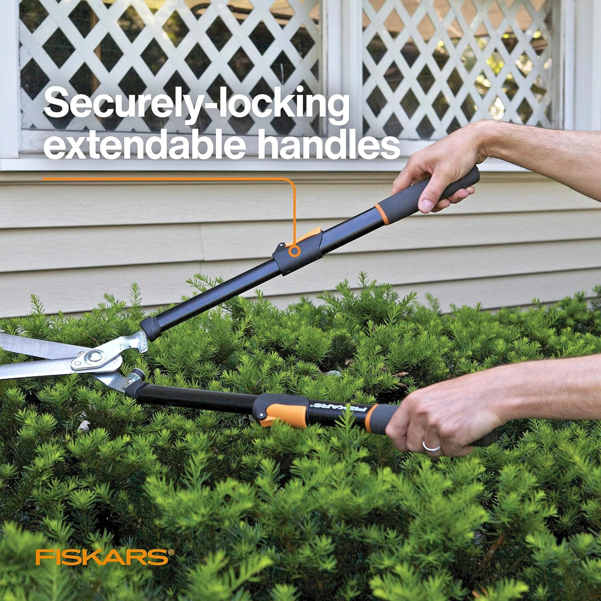 25"-33" Power-Lever Extendable Garden Hedge Shears, 10” Blades