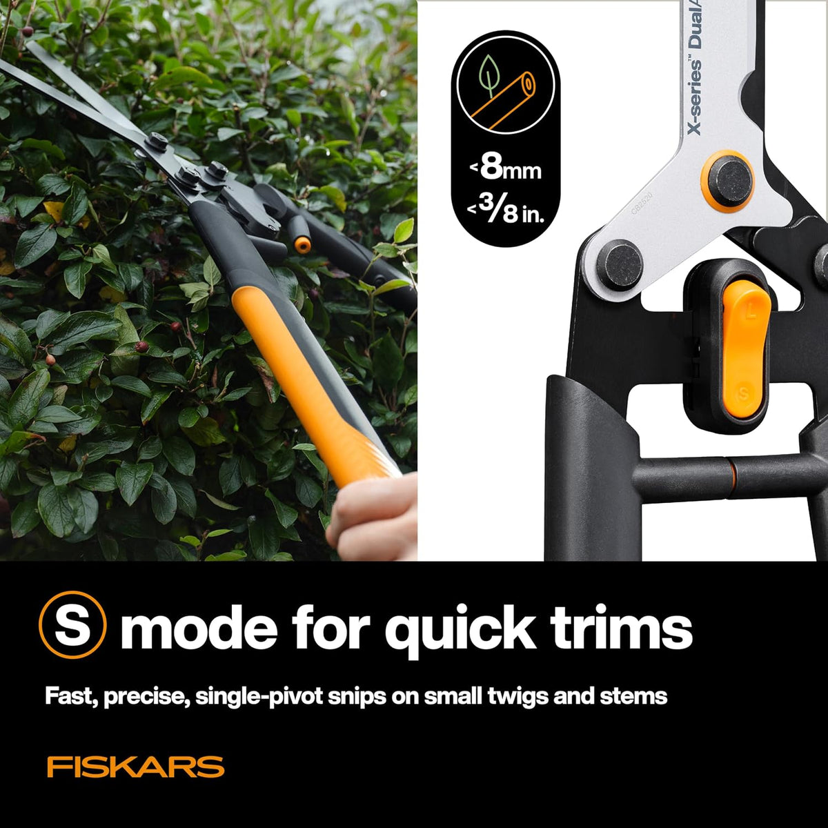 25"-33" Power-Lever Extendable Garden Hedge Shears, 10” Blades