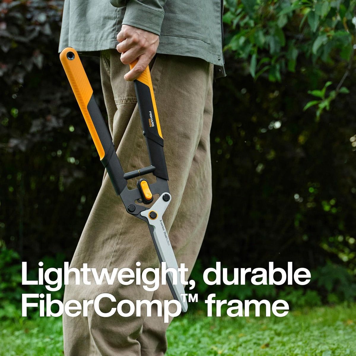 25"-33" Power-Lever Extendable Garden Hedge Shears, 10” Blades
