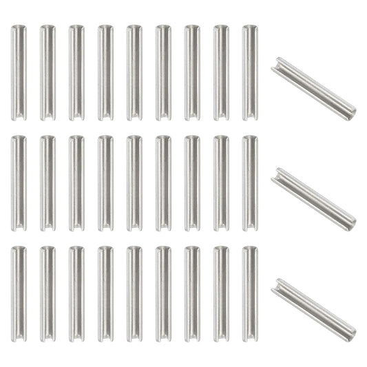 Slotted Spring Pin, 50 Pcs 1/8" x 3/4" (3.2mm x 20mm) 304 Stainless Steel Split Roll Pins Spring Dowel for Home Improvement Automotive Machine Repair, Silver - Colors B