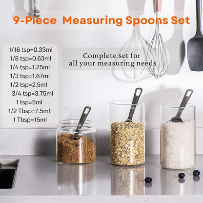 Measuring Spoons Set, 1 tbsp, 1/2 tbsp, and 1-1/16tsp Stainless Steel Measuring Spoons for Cooking Baking Spice Jars and Liquid Ingredients
