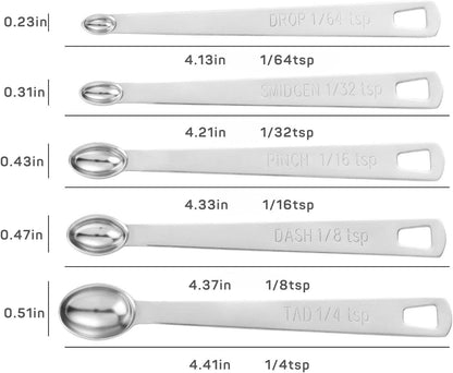 Measuring Spoons Set, 1 tbsp, 1/2 tbsp, and 1-1/16tsp Stainless Steel Measuring Spoons for Cooking Baking Spice Jars and Liquid Ingredients