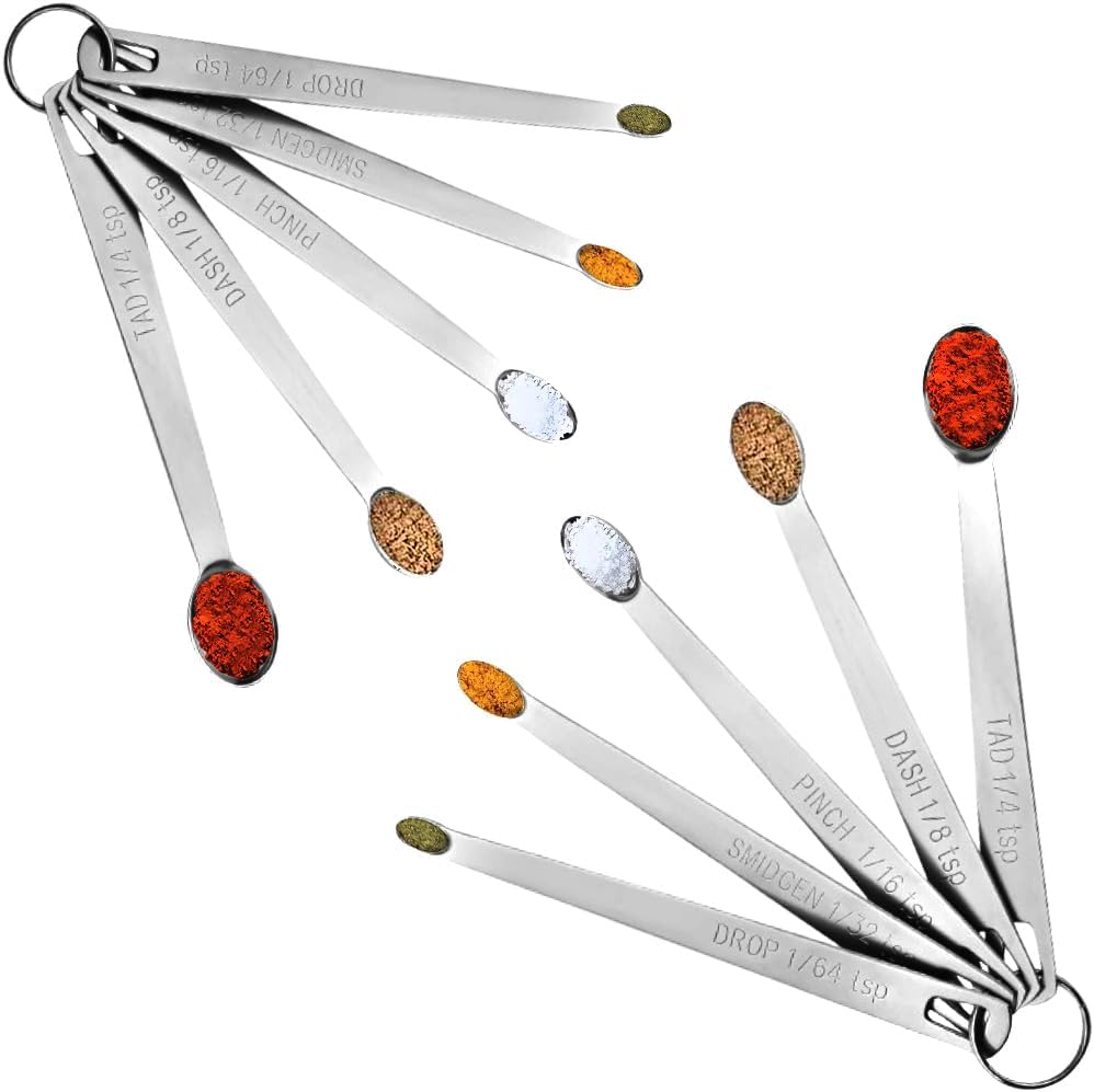 Measuring Spoons Set, 1 tbsp, 1/2 tbsp, and 1-1/16tsp Stainless Steel Measuring Spoons for Cooking Baking Spice Jars and Liquid Ingredients