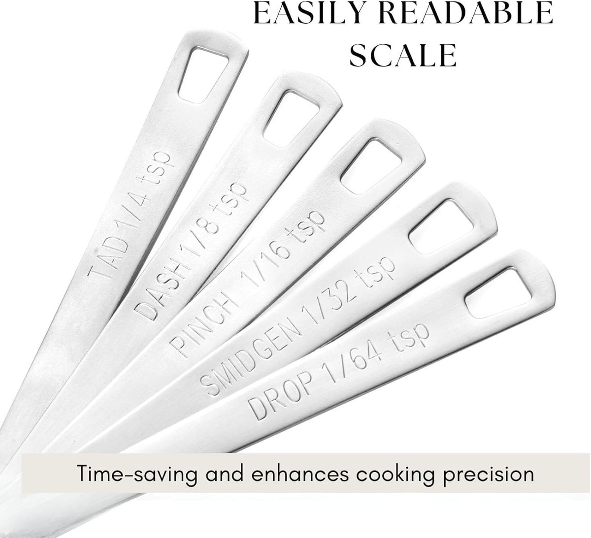 Measuring Spoons Set, 1 tbsp, 1/2 tbsp, and 1-1/16tsp Stainless Steel Measuring Spoons for Cooking Baking Spice Jars and Liquid Ingredients