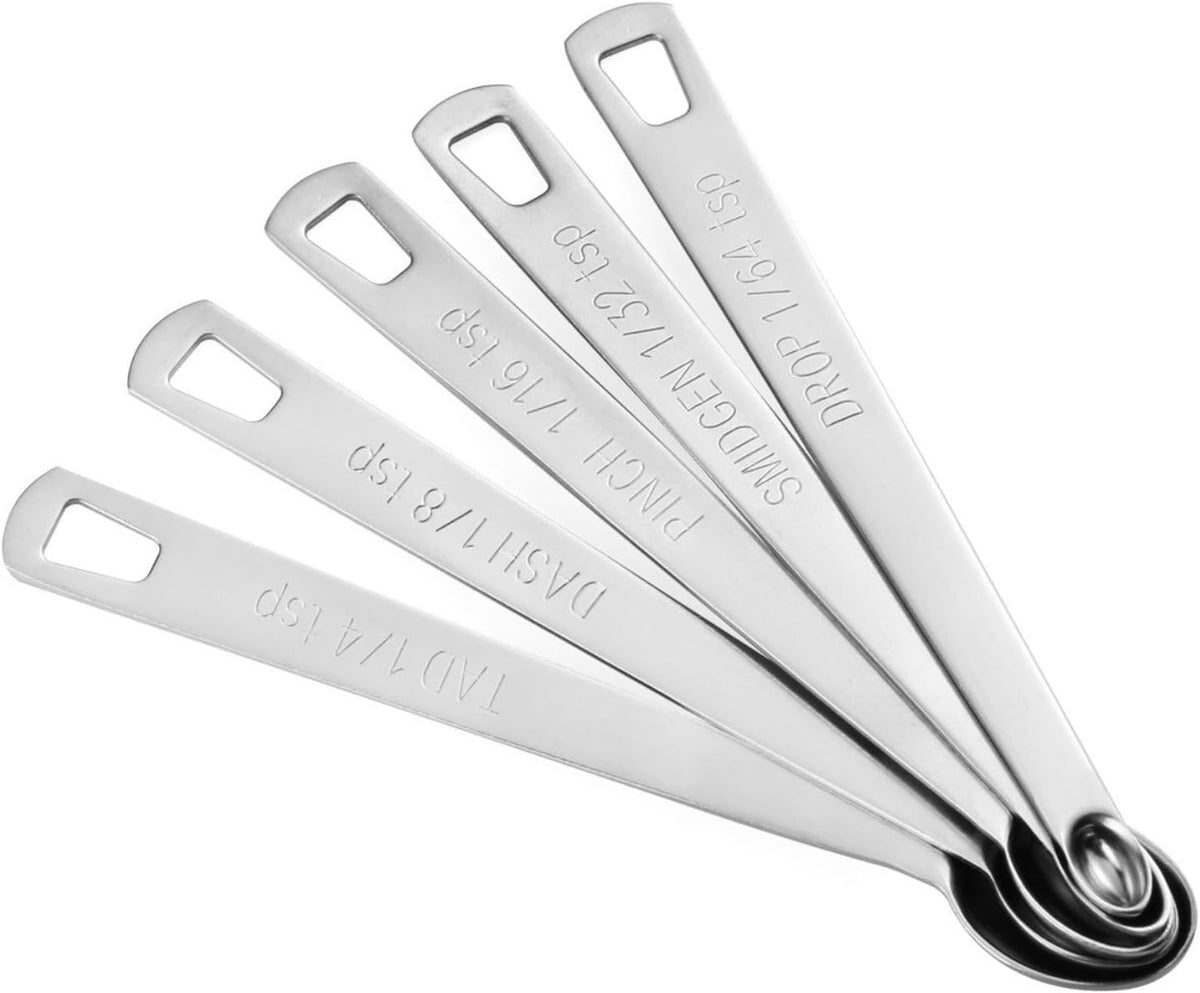 Measuring Spoons Set, 1 tbsp, 1/2 tbsp, and 1-1/16tsp Stainless Steel Measuring Spoons for Cooking Baking Spice Jars and Liquid Ingredients