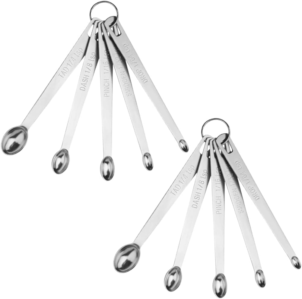 Measuring Spoons Set, 1 tbsp, 1/2 tbsp, and 1-1/16tsp Stainless Steel Measuring Spoons for Cooking Baking Spice Jars and Liquid Ingredients