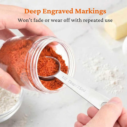 Measuring Spoons Set, 1 tbsp, 1/2 tbsp, and 1-1/16tsp Stainless Steel Measuring Spoons for Cooking Baking Spice Jars and Liquid Ingredients