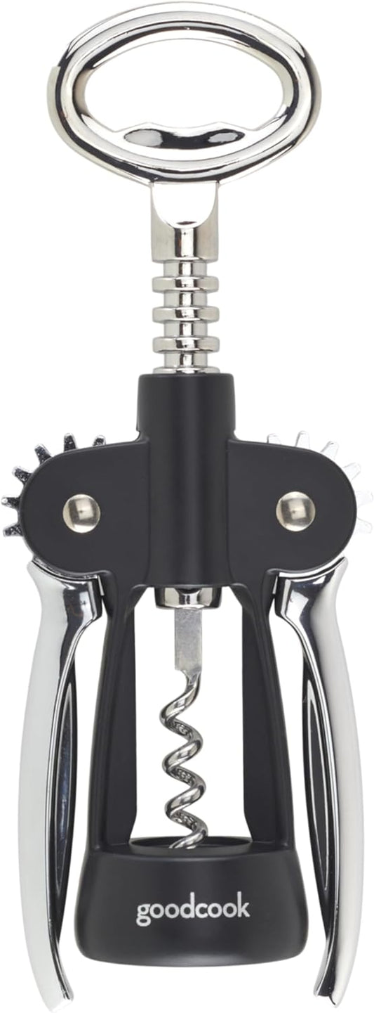 Gourmet Deluxe Winged Corkscrew, Stainless Steel Worm, Universal Fit For All Cork Sizes