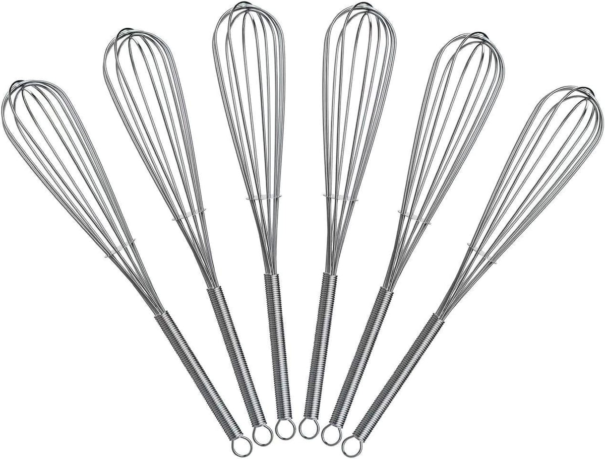 8 inch Mini Wire Whisk 6 Pack - Stainless Steel