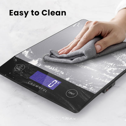 Food Scale, 33lb Rechargeable 304 Stainless Steel Digital Kitchen Scale Weight Grams and Ounces with LCD Display and Type-C Charging for Meal Prep, Baking and Cooking